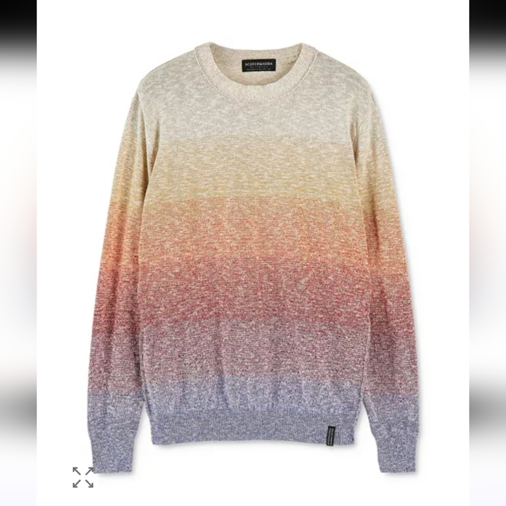 SCOTCH & SODA SLUB KNIT GRADIENT STRIPE SLIM FIT SWEATER SZ S - Picture 3 of 12